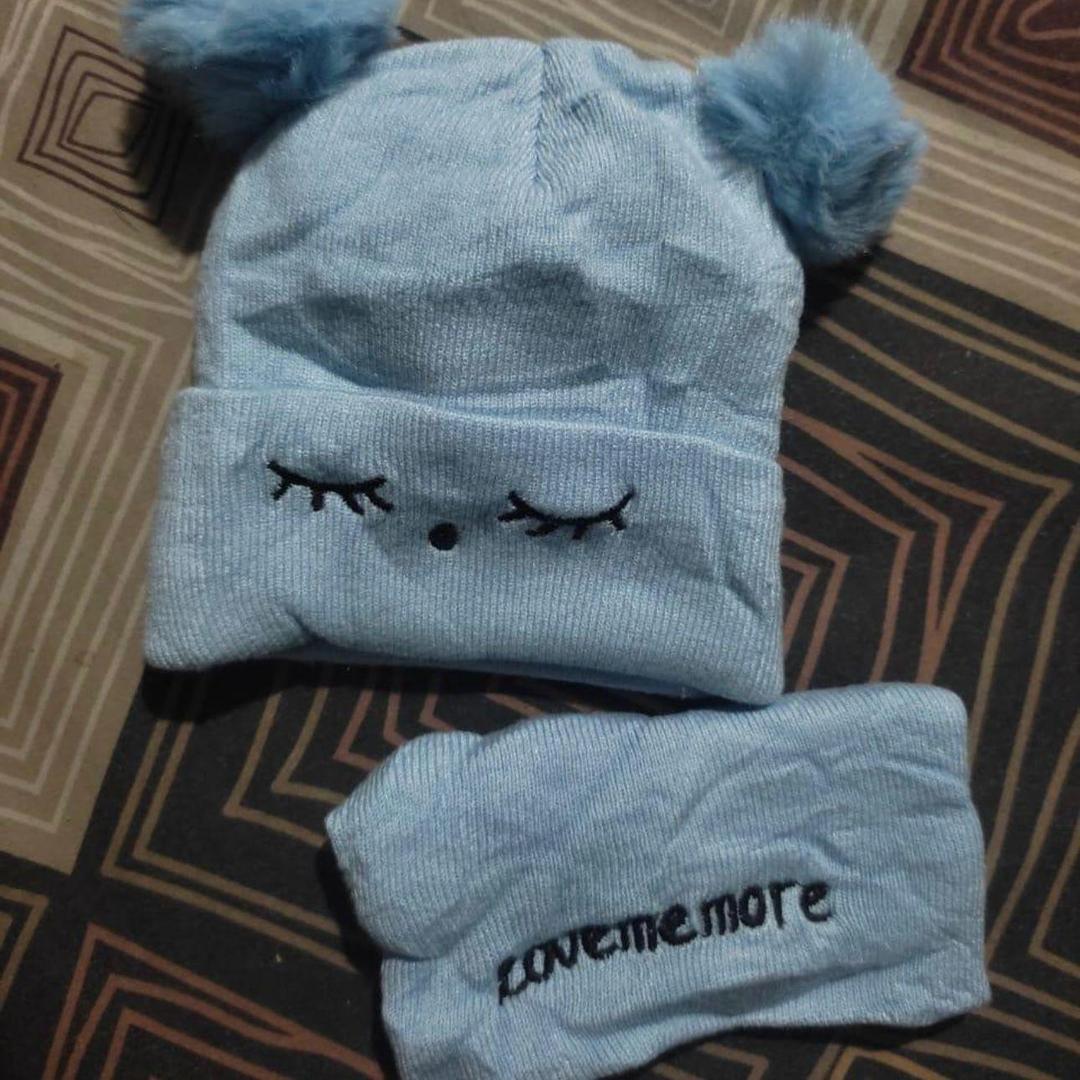 Warm Wool Beanie And Neck Warmer Set - 2 Pcs Unisex