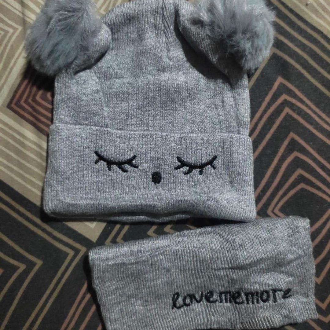 Warm Wool Beanie And Neck Warmer Set - 2 Pcs Unisex