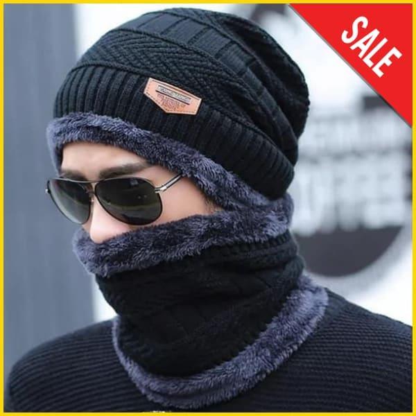 1 Pc Wool Beanie And Neck Warmer