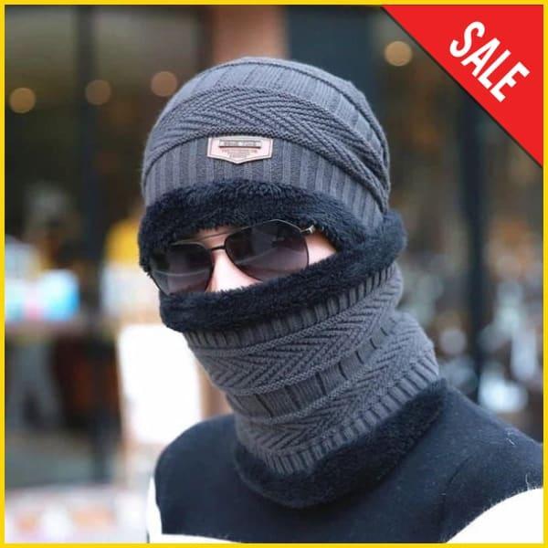 1 Pc Wool Beanie And Neck Warmer
