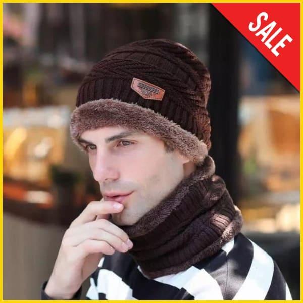 1 Pc Wool Beanie And Neck Warmer