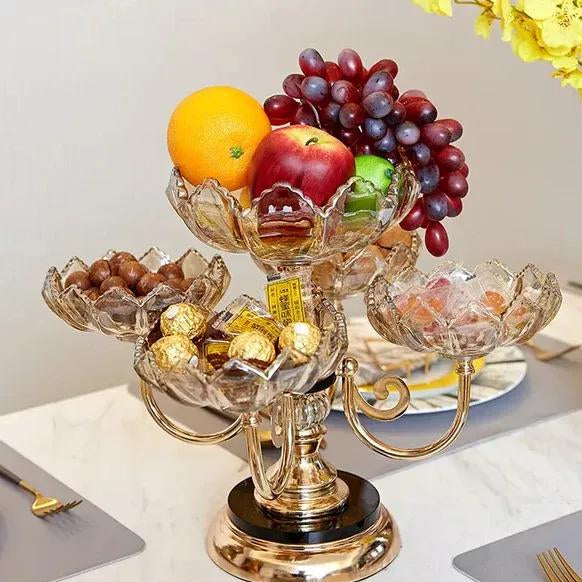 Elegant Golden Decorative Tray - Unique Design (1 Pc)