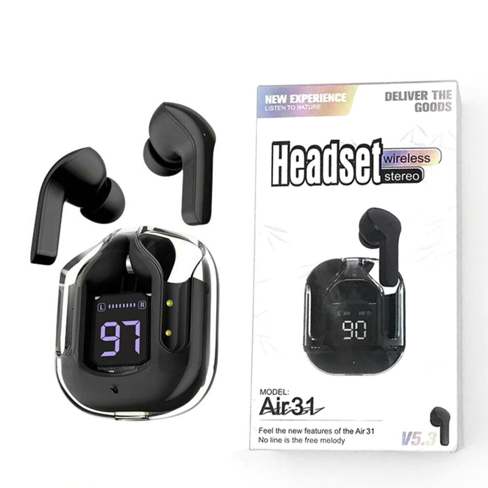 Air 31 TWS Transparent Earbuds Bluetooth 5.3V (Random Color)
