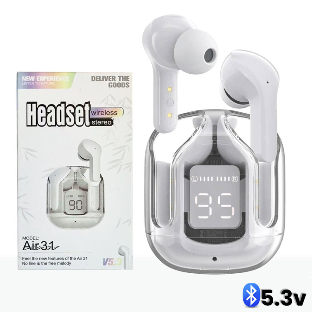 Air 31 TWS Transparent Earbuds Bluetooth 5.3V (Random Color)