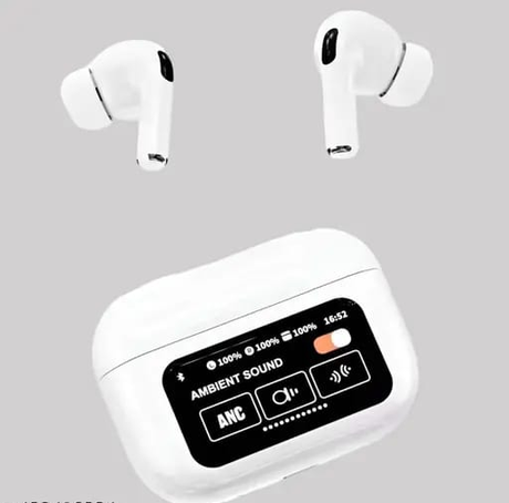 Airpods A9 Pro White Touch Screen ANC/Noise Reduction/ Touch Control Wireless Earbuds