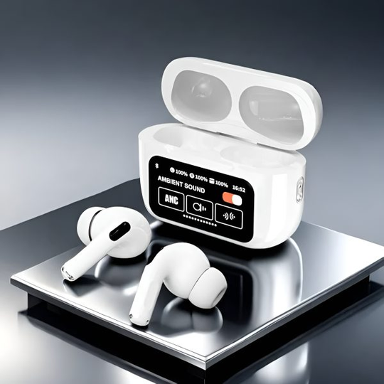 Airpods A9 Pro White Touch Screen ANC/Noise Reduction/ Touch Control Wireless Earbuds
